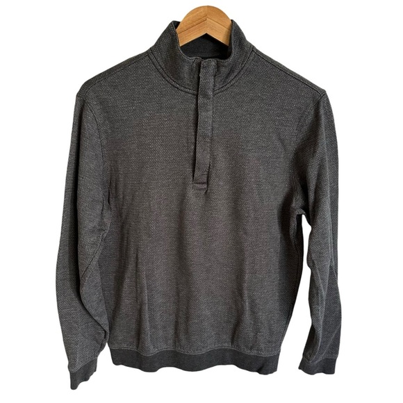 Hart Schaffner Marx Mens Small Gray Quarter Zip Pullover Shirt Cotton Knit Grey - Picture 1 of 5
